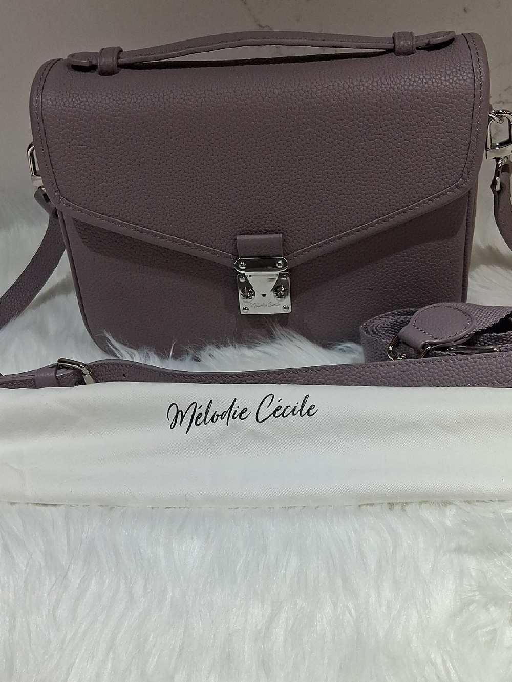 Lilac Crossbody Satchel Bag